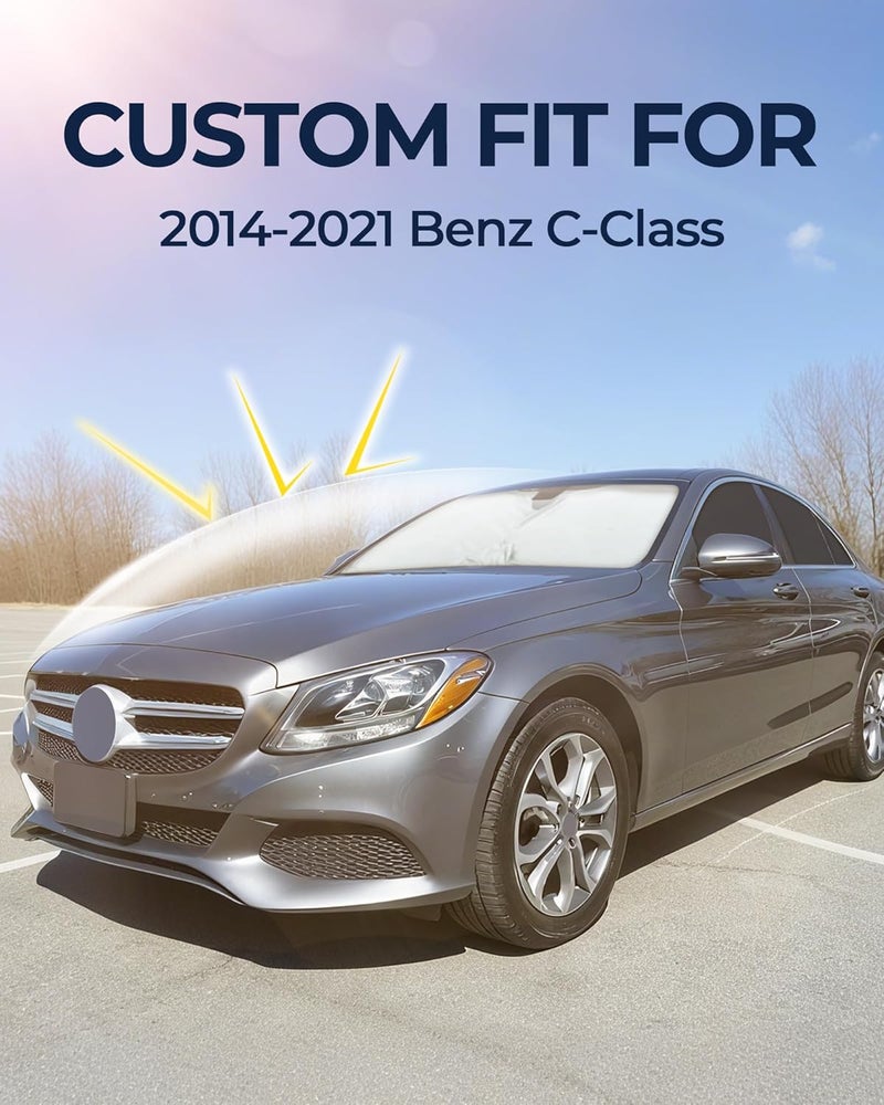 JASVIC for Mercedes-Benz C-Class 2014-2021 Car Window Shades, 8pcs Privacy Sun Shade Set for Front Windshield Side and Rear Windows, Full Window Covers Keeps Vehicle Cool for Camping Napping - Image 3